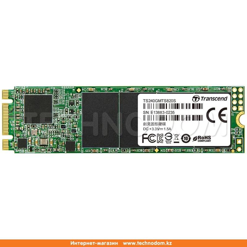 Внутренний SSD M.2 2280 240GB Transcend SSD820S, SATA-III TLC (TS240GMTS820S) - фото #0, Technodom.kz