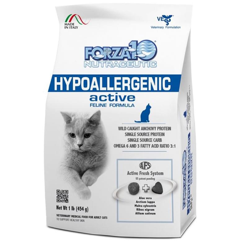 Сухой корм Forza10 Hypoallergenic Active для кошек, при пищевой непереносимости и аллергии 454 г - фото #0, Technodom.kz