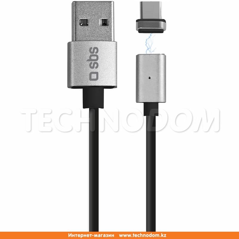 Кабель USB 2.0 - Type-С (Magnetic), SBS, 1м, Чёрный (TECABLETCMAG) - фото #0, Technodom.kz