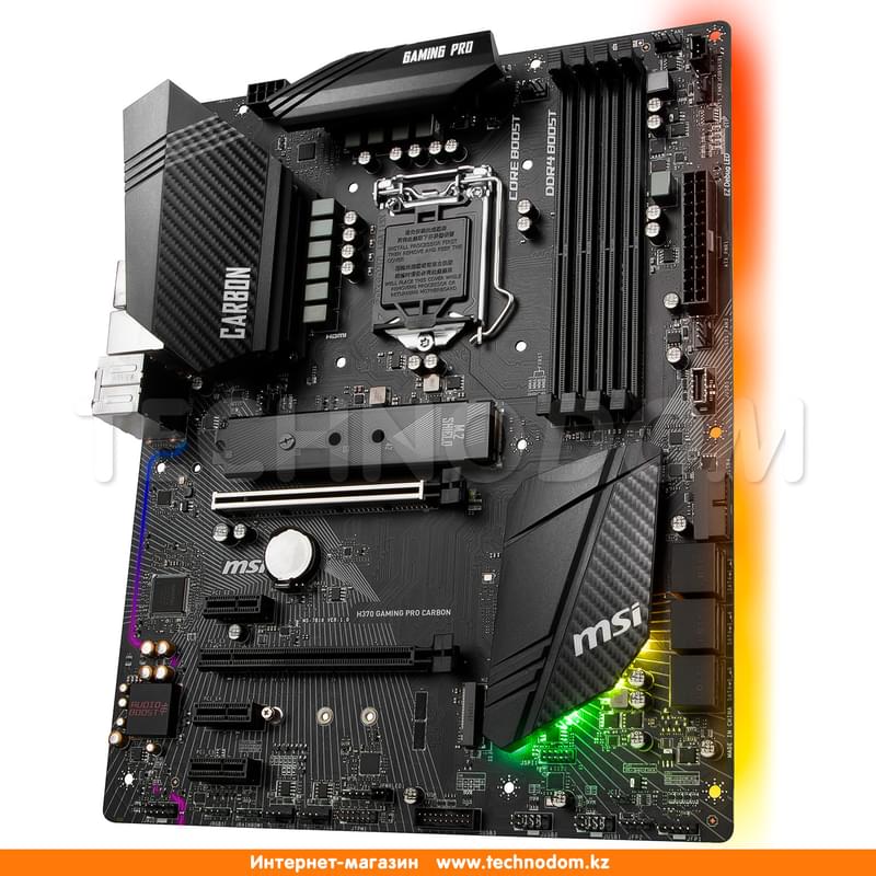 Материнская плата MSI H370 GAMING PRO CARBON LGA1151 4DDR4 PCI-E 2x16 3x1 (HDMI+DP) ATX - фото #1, Technodom.kz