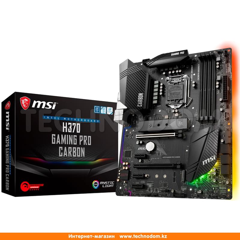 Материнская плата MSI H370 GAMING PRO CARBON LGA1151 4DDR4 PCI-E 2x16 3x1 (HDMI+DP) ATX - фото #4, Technodom.kz