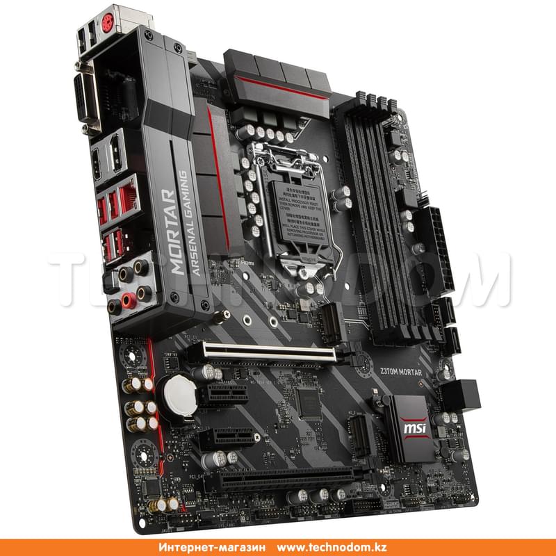 Материнская плата MSI Z370M MORTAR LGA1151 4DDR4 PCI-E 2x16 2x1 (HDMI+DP+DVI-D) mATX - фото #1, Technodom.kz
