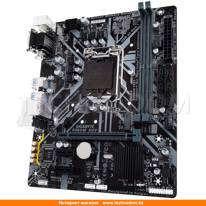 Материнская плата Gigabyte B360M D2V LGA1151 2DDR4 PCI-E 1x16 2x1 (DVI-D+VGA) mATX - фото #2, Technodom.kz