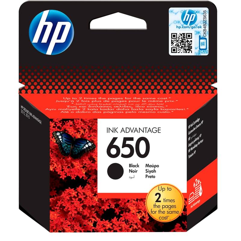 HP Картриджі №650 Black (1015/1515/2515/2545/2645/3515/3545/4515/4645 арналған) (CZ101AE) - фото #0, Technodom.kz