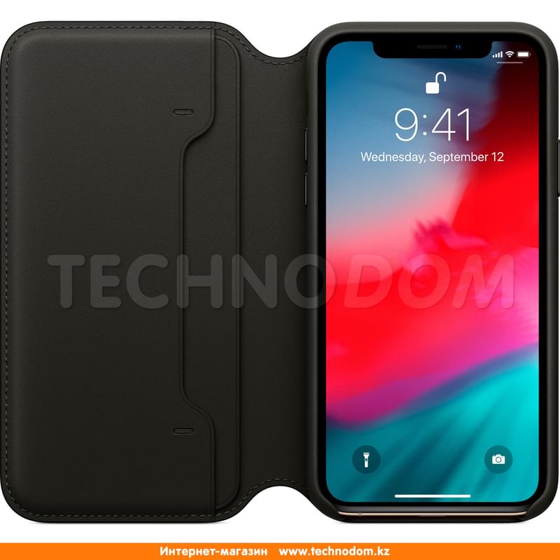 Чехол для iPhone XS Max Apple, Кожа, Black (MRX22ZM/A) - фото #1, Technodom.kz