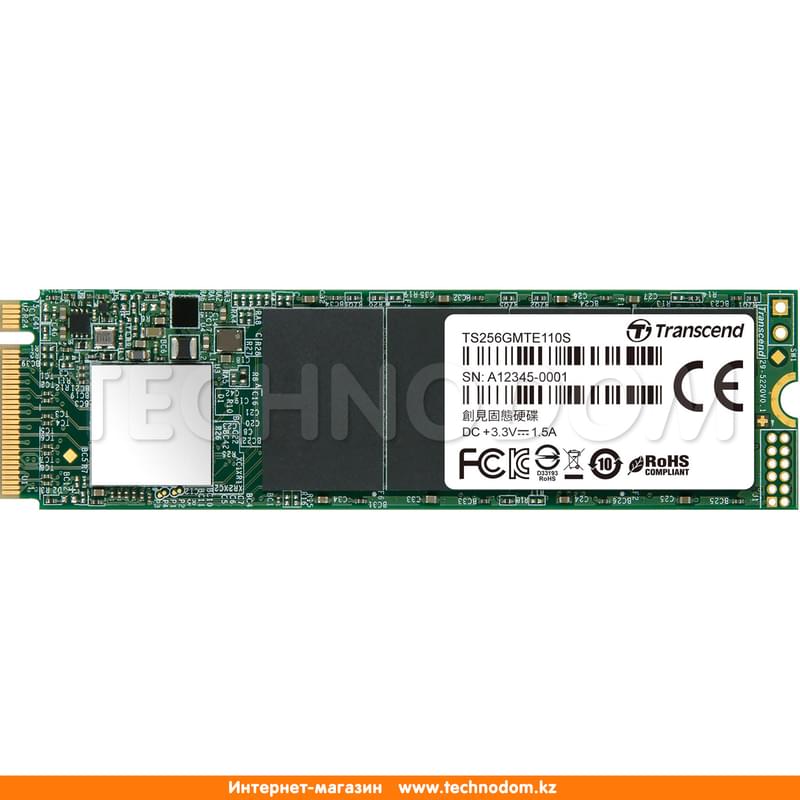 Внутренний SSD M.2 2280 256GB Transcend MTE110S PCIe 3.0x4 TLC (TS256GMTE110S) - фото #0, Technodom.kz
