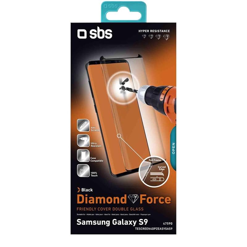 Защитное стекло для Samsung Galaxy S9/G960, SBS, Curved, Black (TESCREEN4DPZEASYSAS9) - фото #1, Technodom.kz