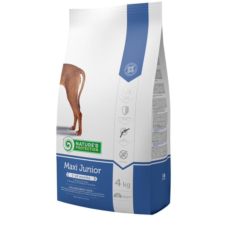 Сухой корм для щенков крупных пород Nature's Protection Maxi Junior 4 кг - фото #0, Technodom.kz