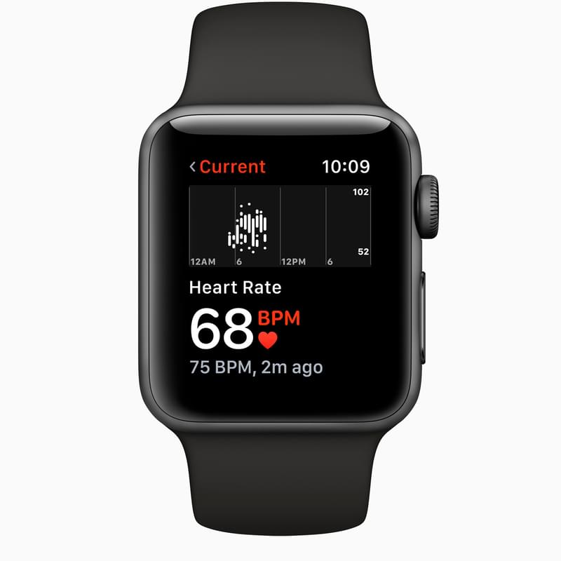 Смарт-часы Apple Watch Series 3 GPS 38mm Space Grey Aluminium Case with Black Sport Band - фото #2, Technodom.kz
