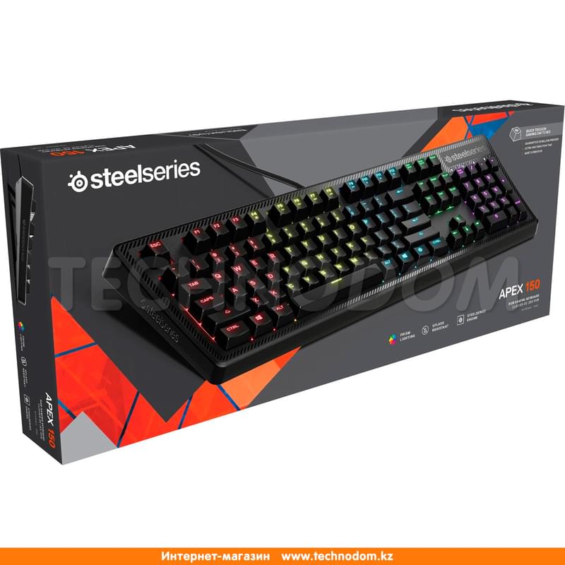 Клавиатура игровая проводная USB SteelSeries Apex 150, 64666 - фото #2, Technodom.kz