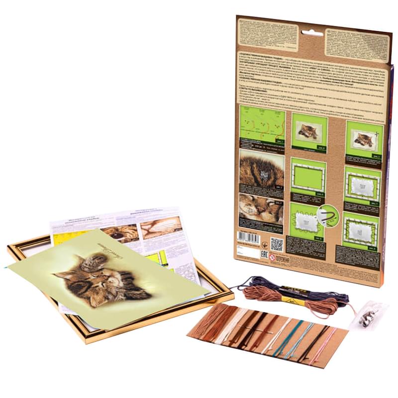 Вышивка Гладью «Котёнок спит» настенное панно для украшение интерьера - фото #1, Technodom.kz Вышивка Гладью «Котёнок спит» настенное панно для украшение интерьера - фото #1, Technodom.kz