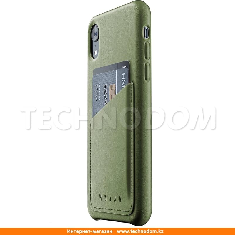 Чехол для iPhone XR MUJJO, Wallet Case, Кожа, Olive (MUJJO-CS-104-OL) - фото #2, Technodom.kz