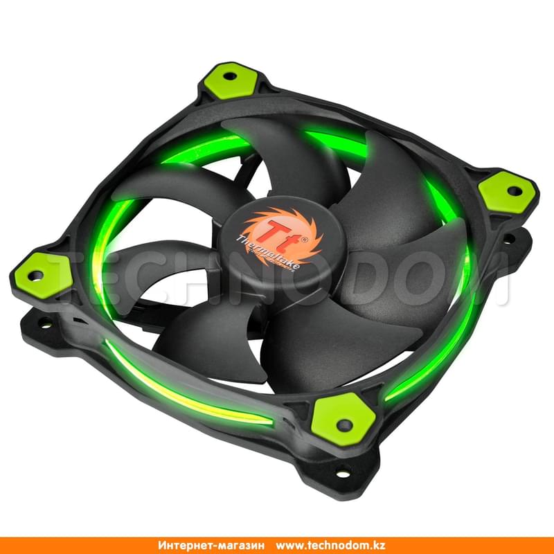 Кулер для кейса Thermaltake Riing 12 LED Green ATX (CL-F038-PL12GR-A) - фото #4, Technodom.kz
