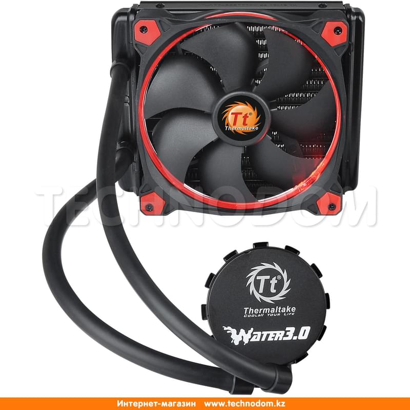 Водяное охлаждение для CPU Thermaltake Water 3.0 Riing Red ATX 140 (CL-W150-PL14RE-A) - фото #0, Technodom.kz