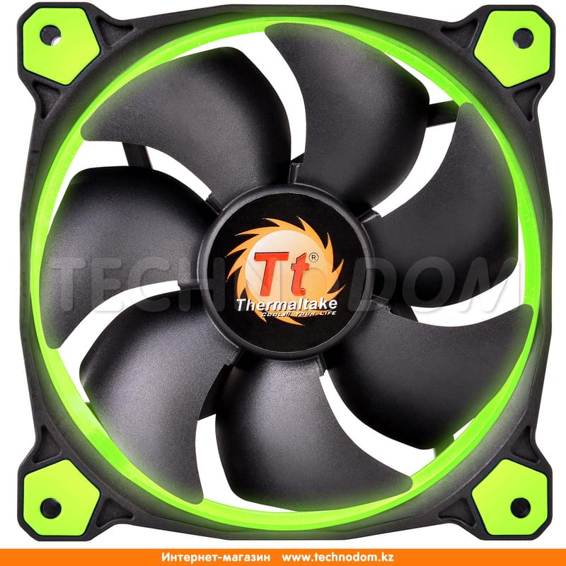 Кулер для кейса Thermaltake Riing 12 LED Green ATX 3 pack (CL-F055-PL12GR-A) - фото #1, Technodom.kz
