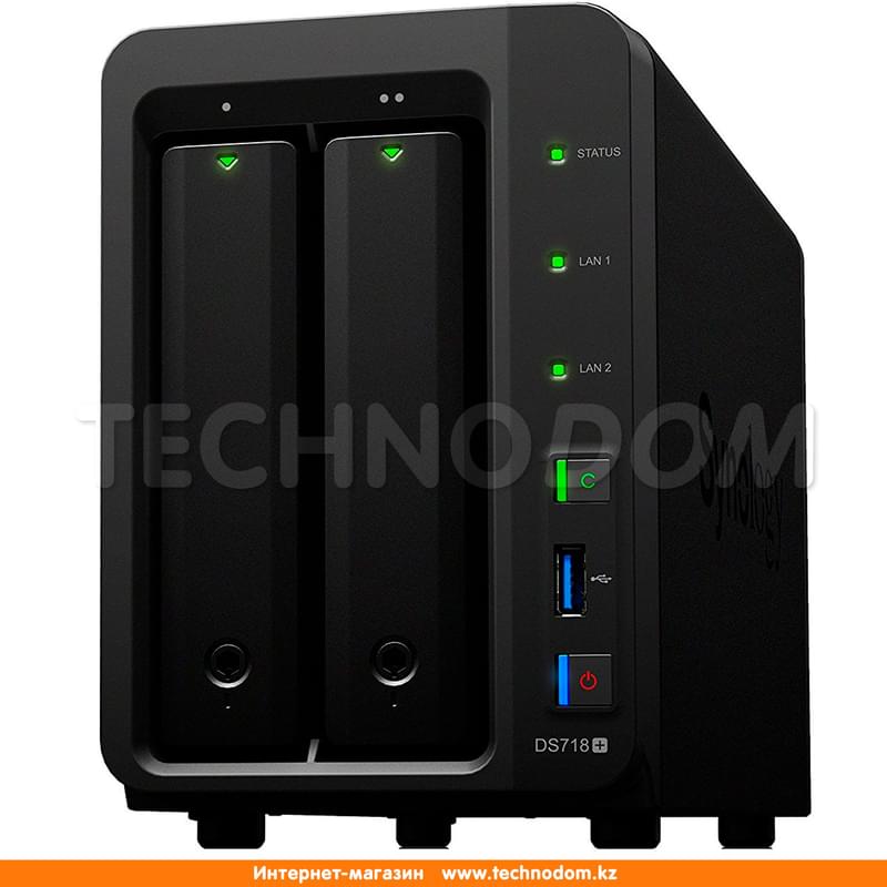 Сетевой NAS-сервер Synology DS718+ 2 отсека для HDD - фото #0, Technodom.kz