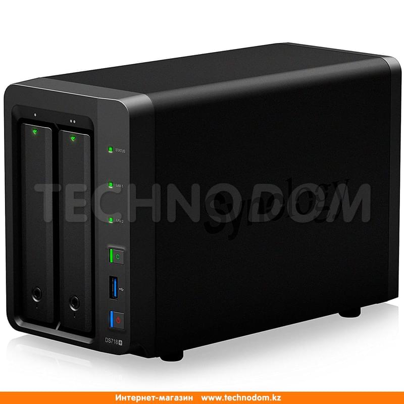 Сетевой NAS-сервер Synology DS718+ 2 отсека для HDD - фото #1, Technodom.kz