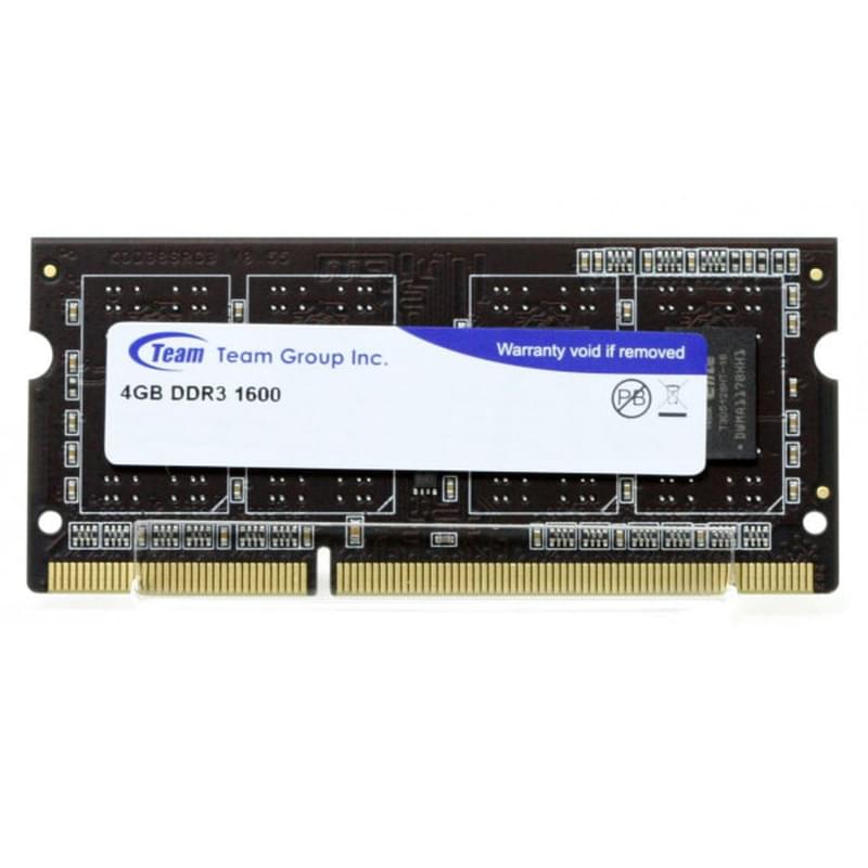 Оперативная память DDR3 SODIMM 4GB/1600MHz PC3-12800 Team Group (TED34G1600C11-S01) - фото #0, Technodom.kz