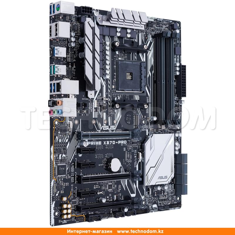 Материнская плата Asus PRIME X370-PRO AM4 4DDR4 PCI-E 3x16 3x1 (HDMI+DP) ATX - фото #1, Technodom.kz