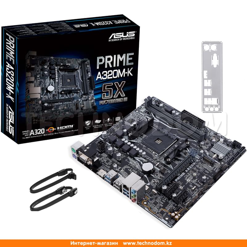 Материнская плата Asus PRIME A320M-K AM4 2DDR4 PCI-E 1x16 2x1 (HDMI+VGA) mATX - фото #6, Technodom.kz
