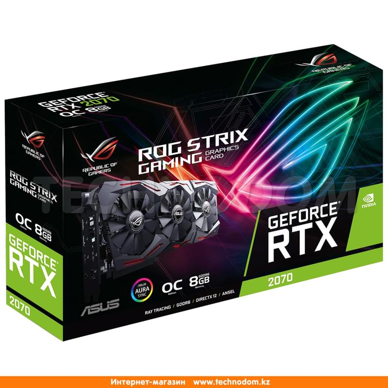 Видеокарта GeForce ASUS ROG STRIX RTX 2070 8Gb 256bit/G6 (2HDMI+2DP) (ROG-STRIX-RTX2070-O8G-GAMING) - фото #5, Technodom.kz