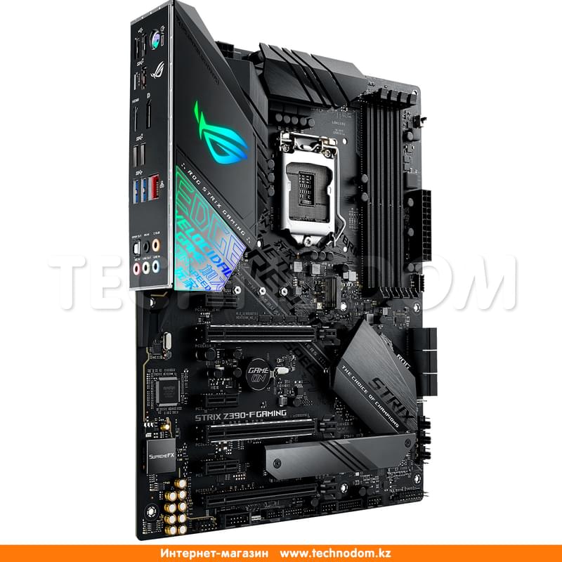 Материнская плата Asus ROG STRIX Z390-F GAMING LGA1151 4DDR4 PCI-E 3x16 3x1 (HDMI+DP) ATX - фото #1, Technodom.kz
