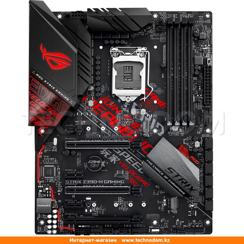 Материнская плата Asus ROG STRIX Z390-H GAMING LGA1151 4DDR4 PCI-E 3x16 3x1 (HDMI+DP) ATX - фото #0, Technodom.kz