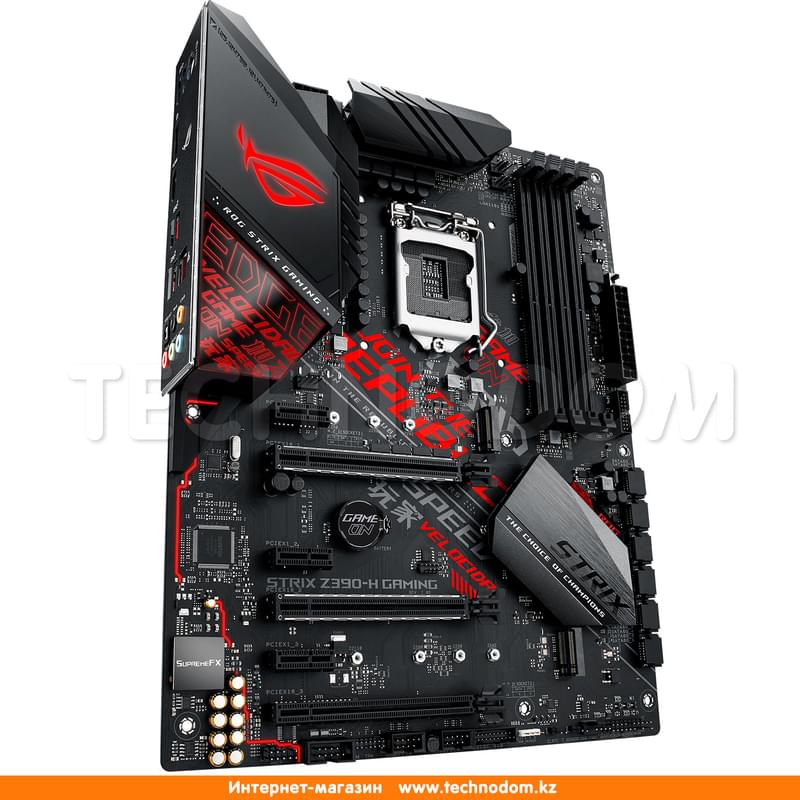 Материнская плата Asus ROG STRIX Z390-H GAMING LGA1151 4DDR4 PCI-E 3x16 3x1 (HDMI+DP) ATX - фото #1, Technodom.kz