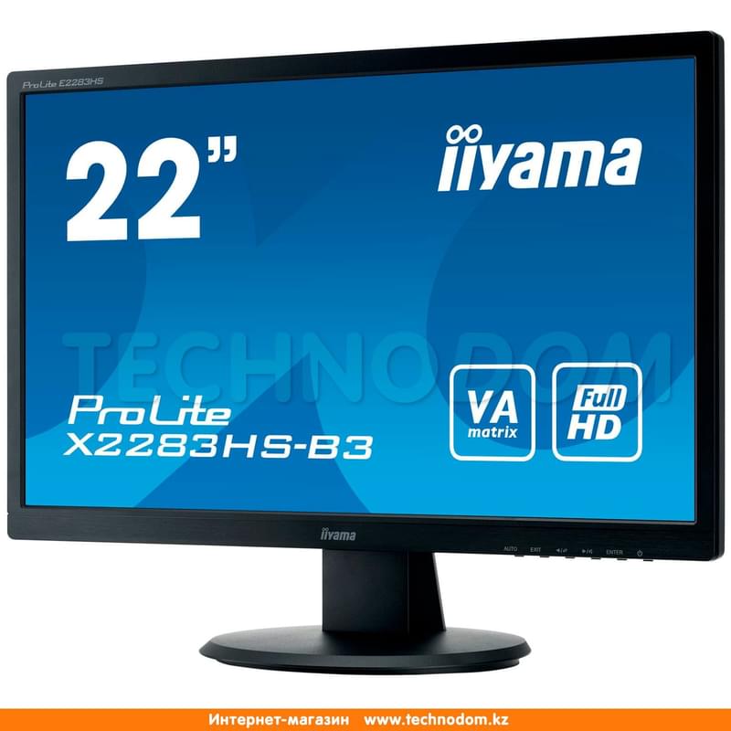Монитор 21.5'' Iiyama ProLite X2283HS-B3 1920х1080 16:9 VA 75ГЦ (HDMI+DP+VGA) Black - фото #2, Technodom.kz