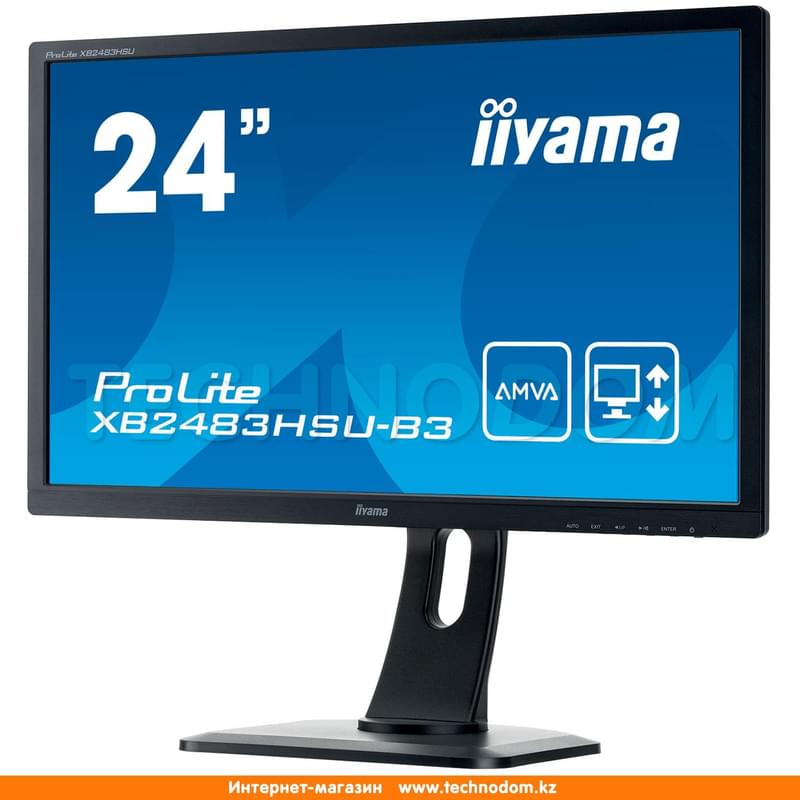 Монитор 23.8'' Iiyama ProLite XB2483HSU-B3 1920х1080 16:9 VA 75ГЦ (HDMI+DP+VGA) Black - фото #1, Technodom.kz