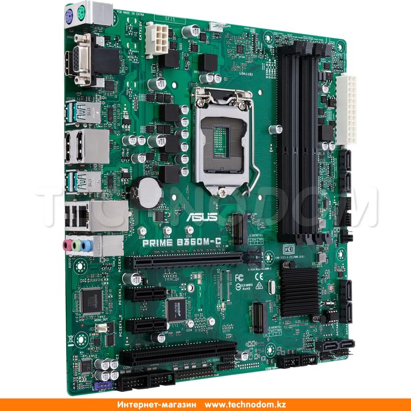 Материнская плата Asus PRIME B360M-C LGA1151 4DDR4 PCI-E 1x16 2x1 (HDMI+DP+VGA) mATX - фото #1, Technodom.kz