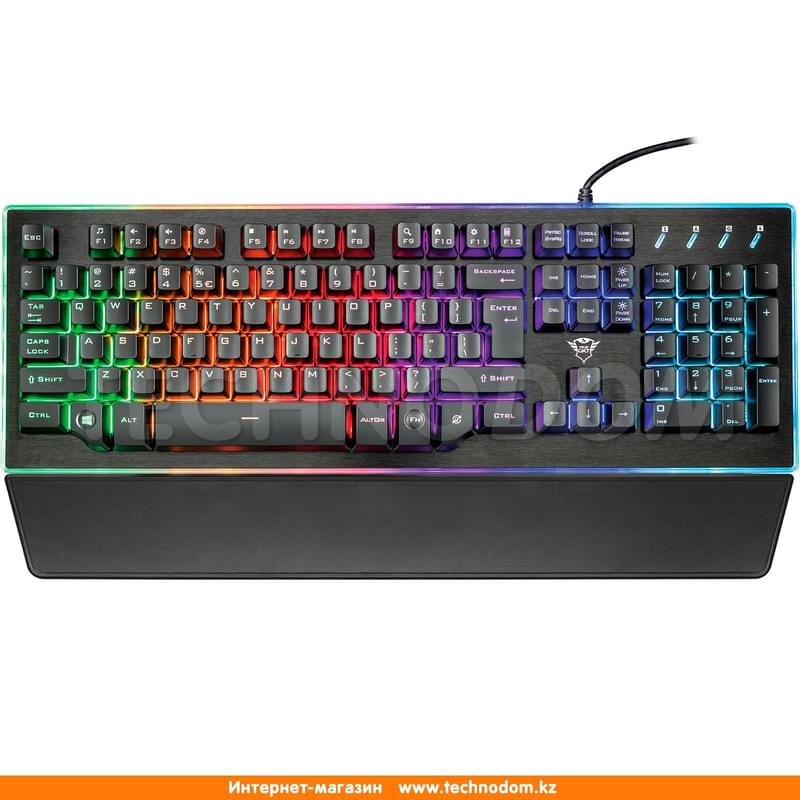 Клавиатура игровая проводная USB Trust GXT 860 THURA LED, Black - фото #0, Technodom.kz