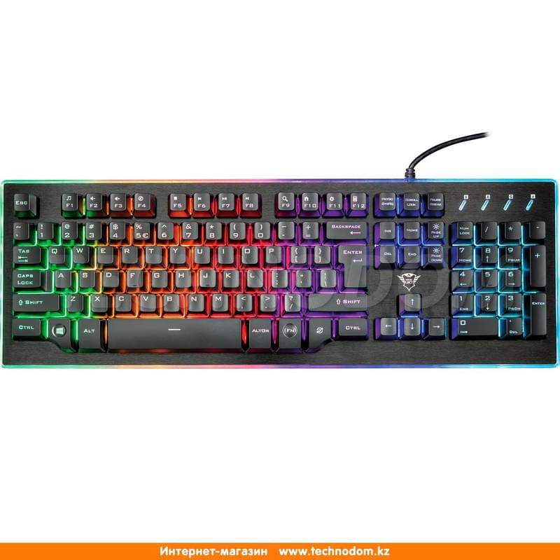 Клавиатура игровая проводная USB Trust GXT 860 THURA LED, Black - фото #1, Technodom.kz
