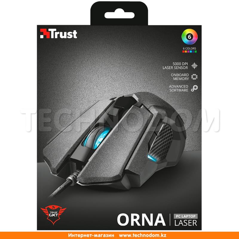 Мышка игровая проводная USB Trust GXT 158 LASER LED, Black - фото #4, Technodom.kz