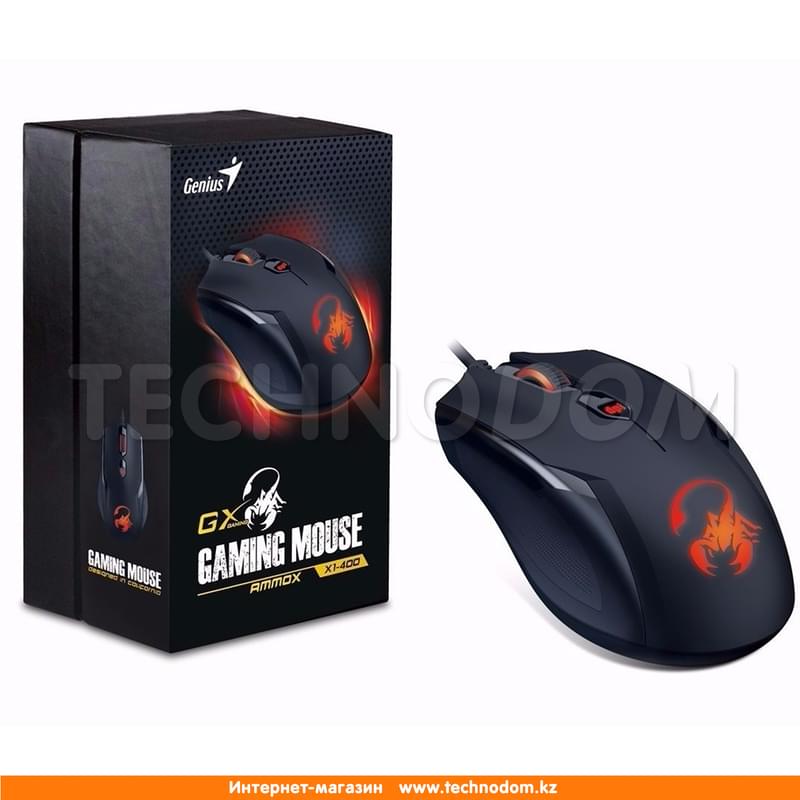 Мышка игровая проводная USB Genius Ammox X1-400, Black - фото #5, Technodom.kz