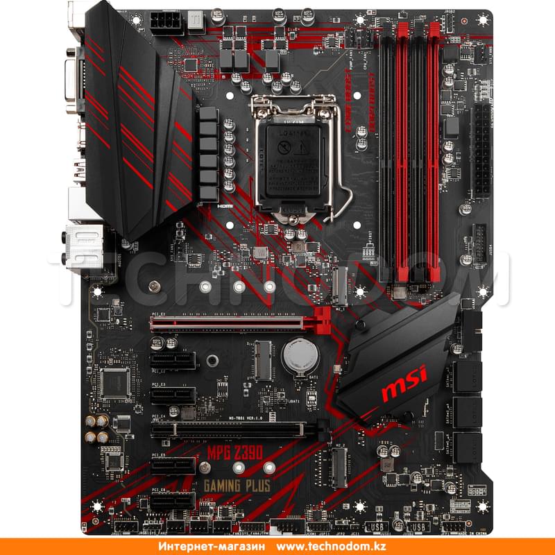 Материнская плата MSI MPG Z390 GAMING PLUS LGA1151 4DDR4 PCI-E 2x16 4x1 (HDMI+DVI-D) ATX - фото #0, Technodom.kz