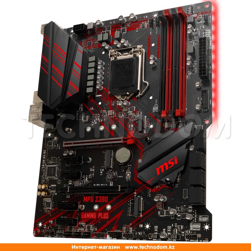 Материнская плата MSI MPG Z390 GAMING PLUS LGA1151 4DDR4 PCI-E 2x16 4x1 (HDMI+DVI-D) ATX - фото #1, Technodom.kz