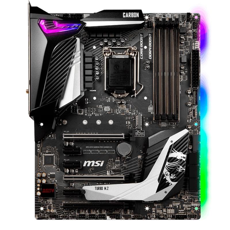 Материнская плата MSI MPG Z390 GAMING PRO CARBON AC LGA1151 4DDR4 PCI-E 3x16 3x1 (HDMI) ATX - фото #0, Technodom.kz