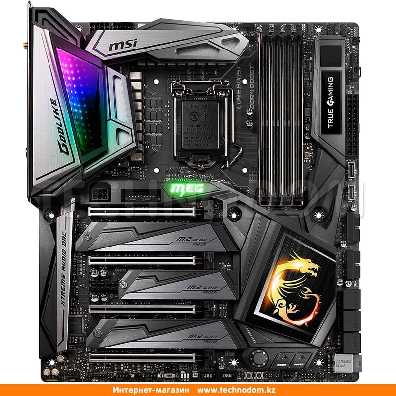 Материнская плата MSI MEG Z390 GODLIKE LGA1151 4DDR4 PCI-E 4x16 1x1 (HDMI) E-ATX - фото #0, Technodom.kz