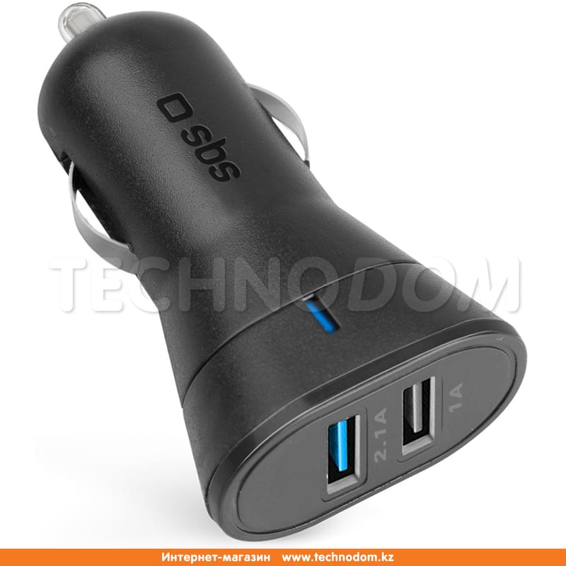 Автокөлікте 2*USB зарядтау құрылғысы, 3.1A, Fast Charge, SBS, Қара (TECR2USB31AFAST) - фото #1, Technodom.kz