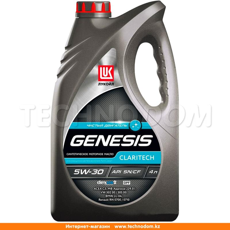 Моторное масло ЛУКОЙЛ Genesis Claritech 5W30 API SN/CF 4л - фото #0, Technodom.kz