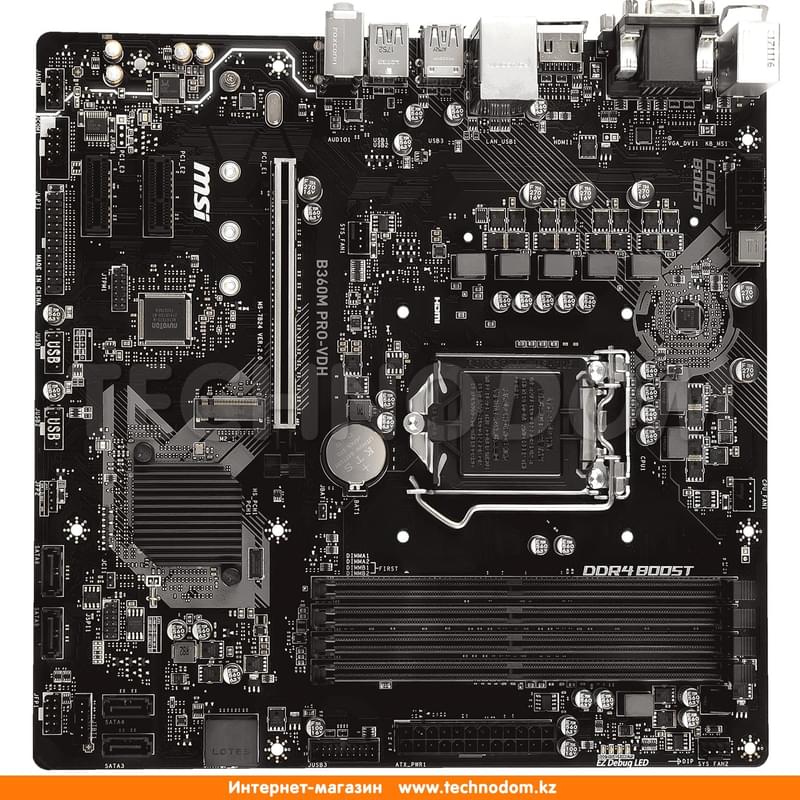 Материнская плата MSI B360M PRO-VDH LGA1151 4DDR4 PCI-E 1x16 2x1 (HDMI+DVI-D+VGA) mATX - фото #0, Technodom.kz