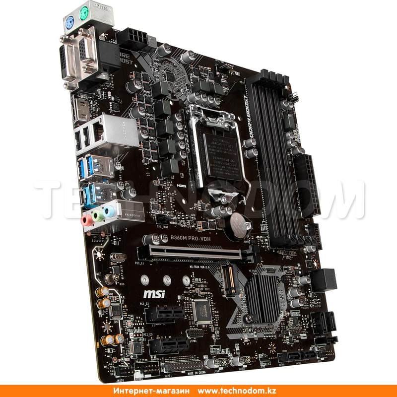 Материнская плата MSI B360M PRO-VDH LGA1151 4DDR4 PCI-E 1x16 2x1 (HDMI+DVI-D+VGA) mATX - фото #1, Technodom.kz