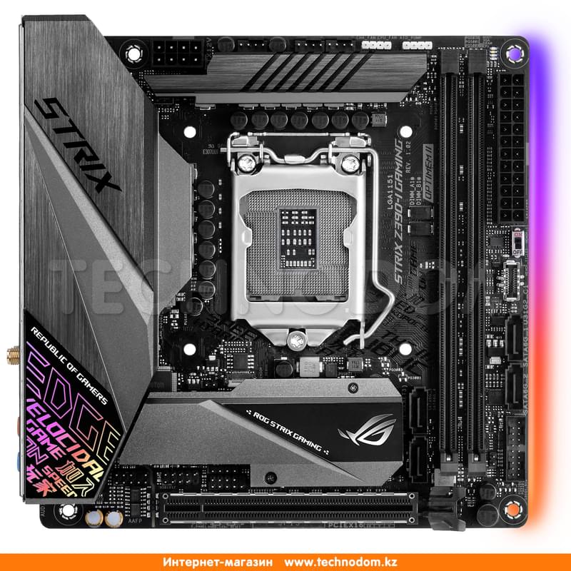 Материнская плата Asus ROG STRIX Z390-I GAMING 2DDR4 PCI-E 1x16 (HDMI+DP) mITX - фото #0, Technodom.kz