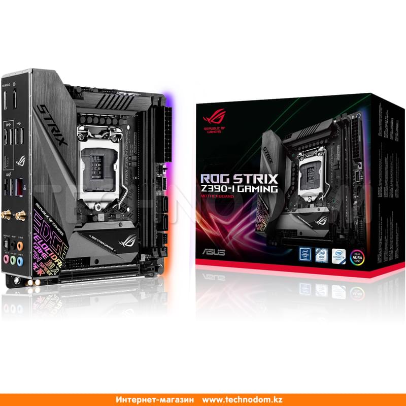 Материнская плата Asus ROG STRIX Z390-I GAMING 2DDR4 PCI-E 1x16 (HDMI+DP) mITX - фото #6, Technodom.kz