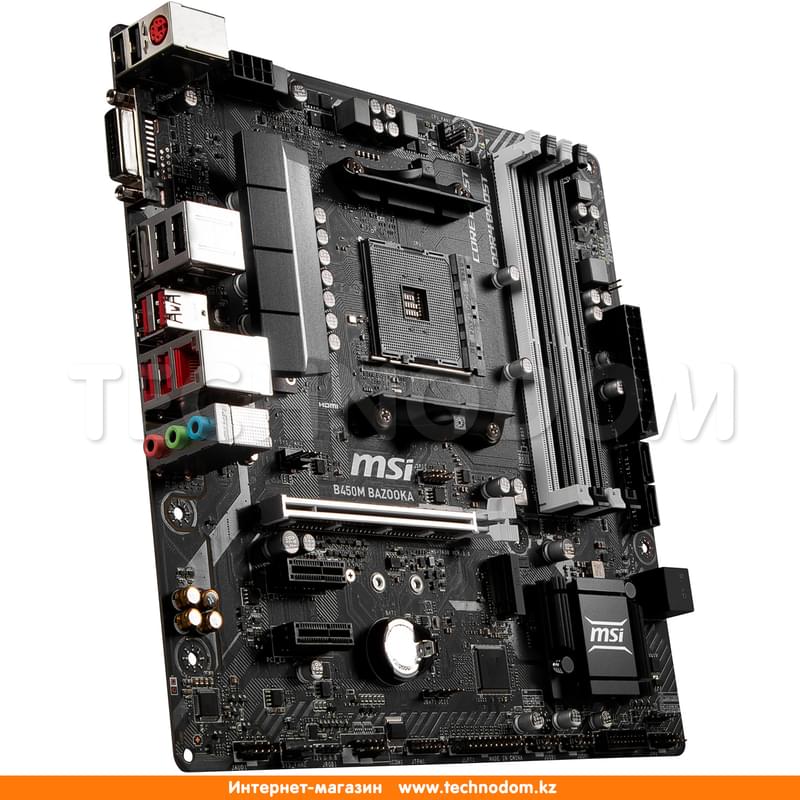 Материнская плата MSI B450M BAZOOKA AM4 4DDR4 PCI-E 1x16 2x1 (HDMI+DVI-D) mATX - фото #1, Technodom.kz
