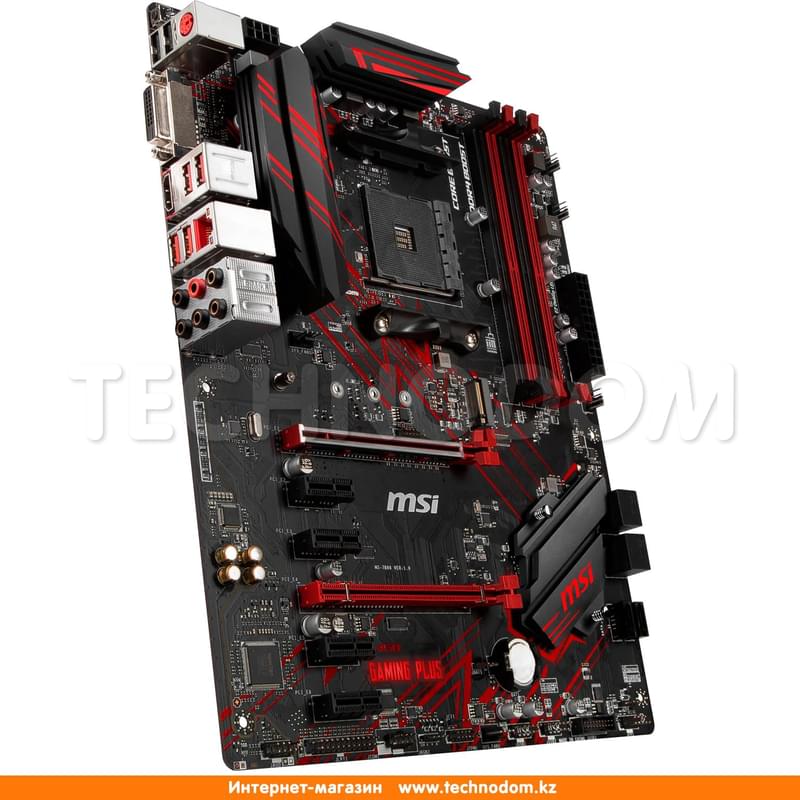 Материнская плата MSI B450 GAMING PLUS AM4 4DDR4 PCI-E 2x16 4x1 (HDMI+DVI-D) ATX - фото #1, Technodom.kz