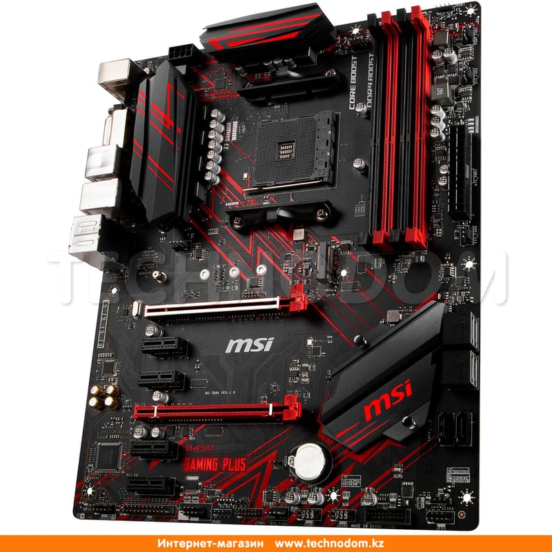 Материнская плата MSI B450 GAMING PLUS AM4 4DDR4 PCI-E 2x16 4x1 (HDMI+DVI-D) ATX - фото #3, Technodom.kz