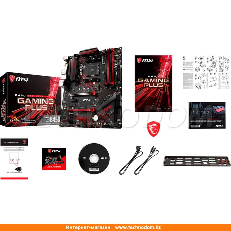 Материнская плата MSI B450 GAMING PLUS AM4 4DDR4 PCI-E 2x16 4x1 (HDMI+DVI-D) ATX - фото #5, Technodom.kz