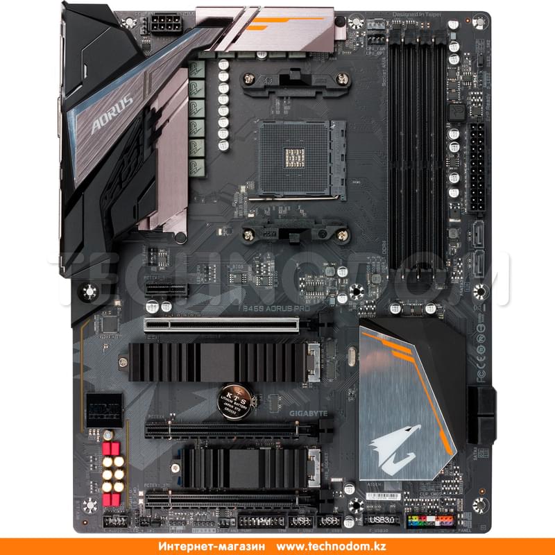 Материнская плата Gigabyte B450 AORUS PRO AM4 4DDR4 PCIe 3x16 1x1 (HDMI+DVI-D) ATX - фото #0, Technodom.kz